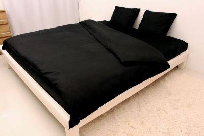 Aluslakana Black yksivärinen satiini 240x220
