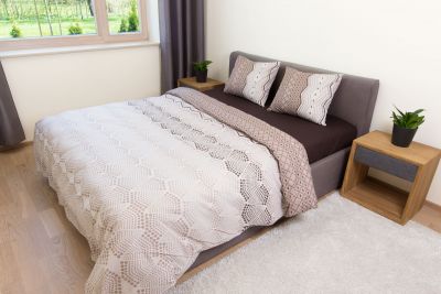 Puuvilla vuodevaatteet Estin Kahve 220x210 +50x70 tyynyliinat