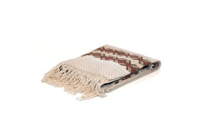 Puuvilla pleed beež rahvusliku mustriga