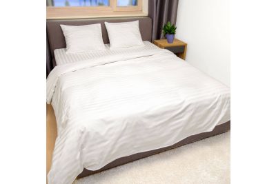 Vuodevaatteet Valkoinen Raita satiini 