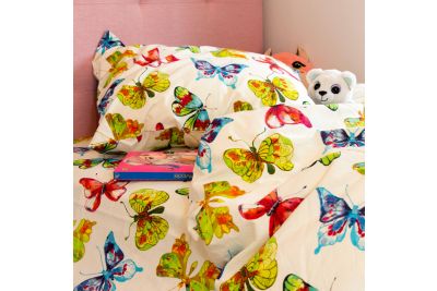 Lasten vuodevaatteet Perhosmaailma 110x145