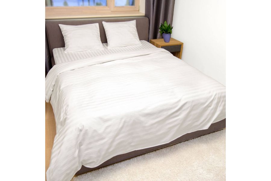 Vuodevaatteet Valkoinen Raita satiini 